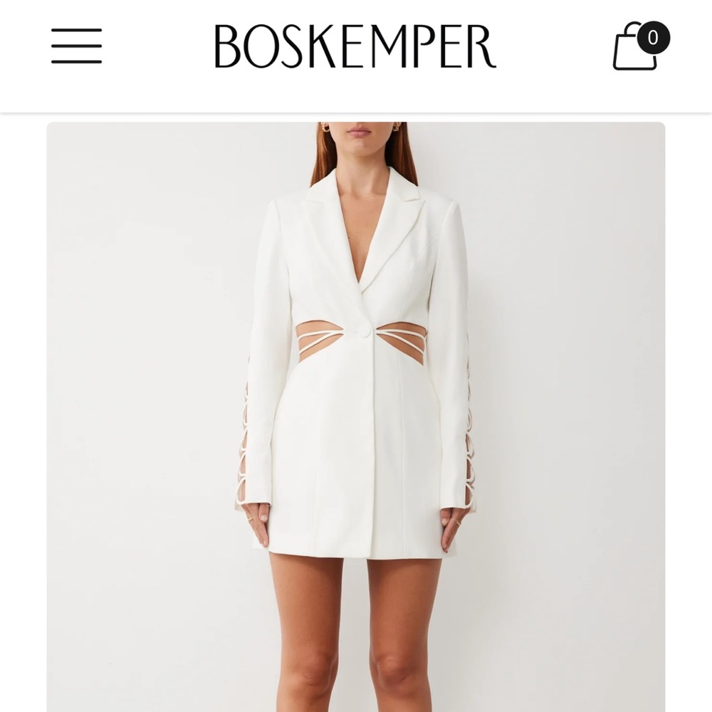 NWT White Boskemper Bea Blazer Dress